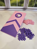 Desk Cornhole Game Toy Desktop Tabletop Decor | Office or Teacher Gift | Pink with Purple