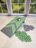 Desk Cornhole Game Toy Desktop Tabletop Decor | Office or Teacher Gift | Green and Gray