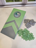 Desk Cornhole Game Toy Desktop Tabletop Decor | Office or Teacher Gift | Green and Gray