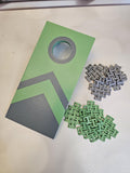 Desk Cornhole Game Toy Desktop Tabletop Decor | Office or Teacher Gift | Green and Gray