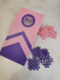 Desk Cornhole Game Toy Desktop Tabletop Decor | Office or Teacher Gift | Pink with Purple