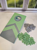 Desk Cornhole Game Toy Desktop Tabletop Decor | Office or Teacher Gift | Green and Gray