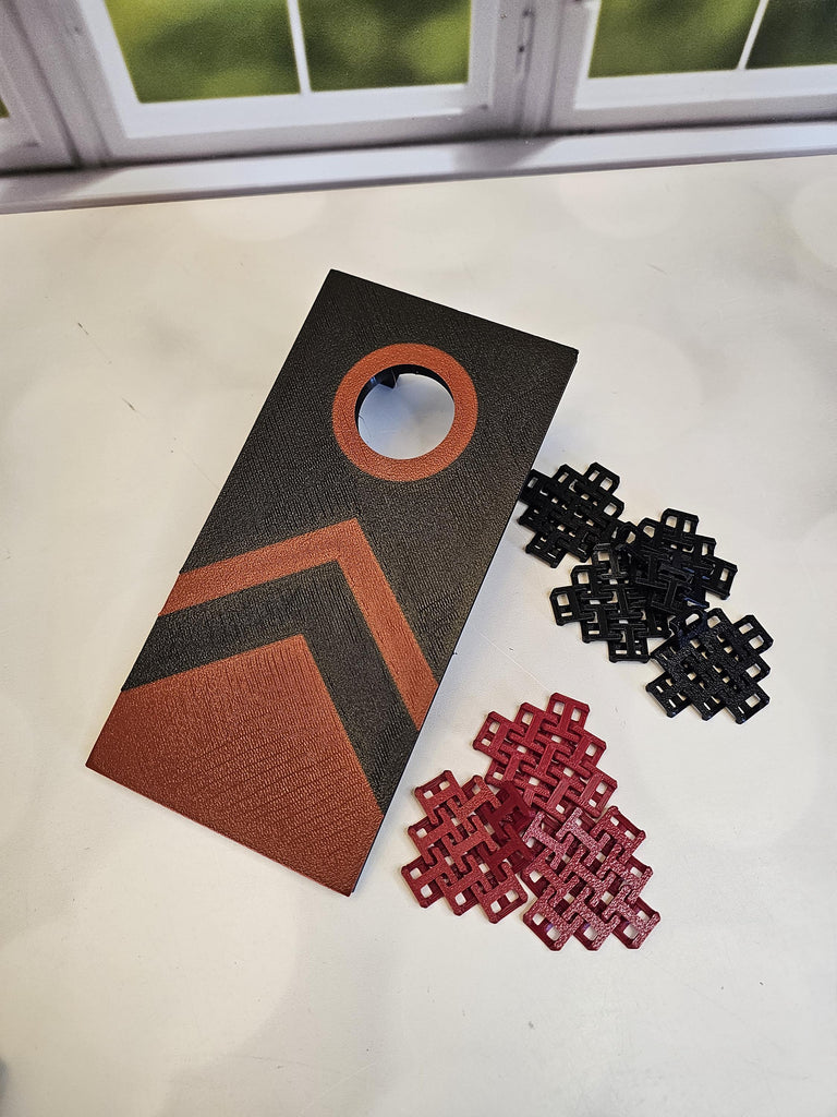 Desk Cornhole Game Toy Desktop Tabletop Decor | Office or Teacher Gift | Red and Black