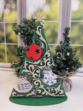 Wood Christmas Tree Decor Tabletop Desk Decoration | Christmas Tree with Ornaments