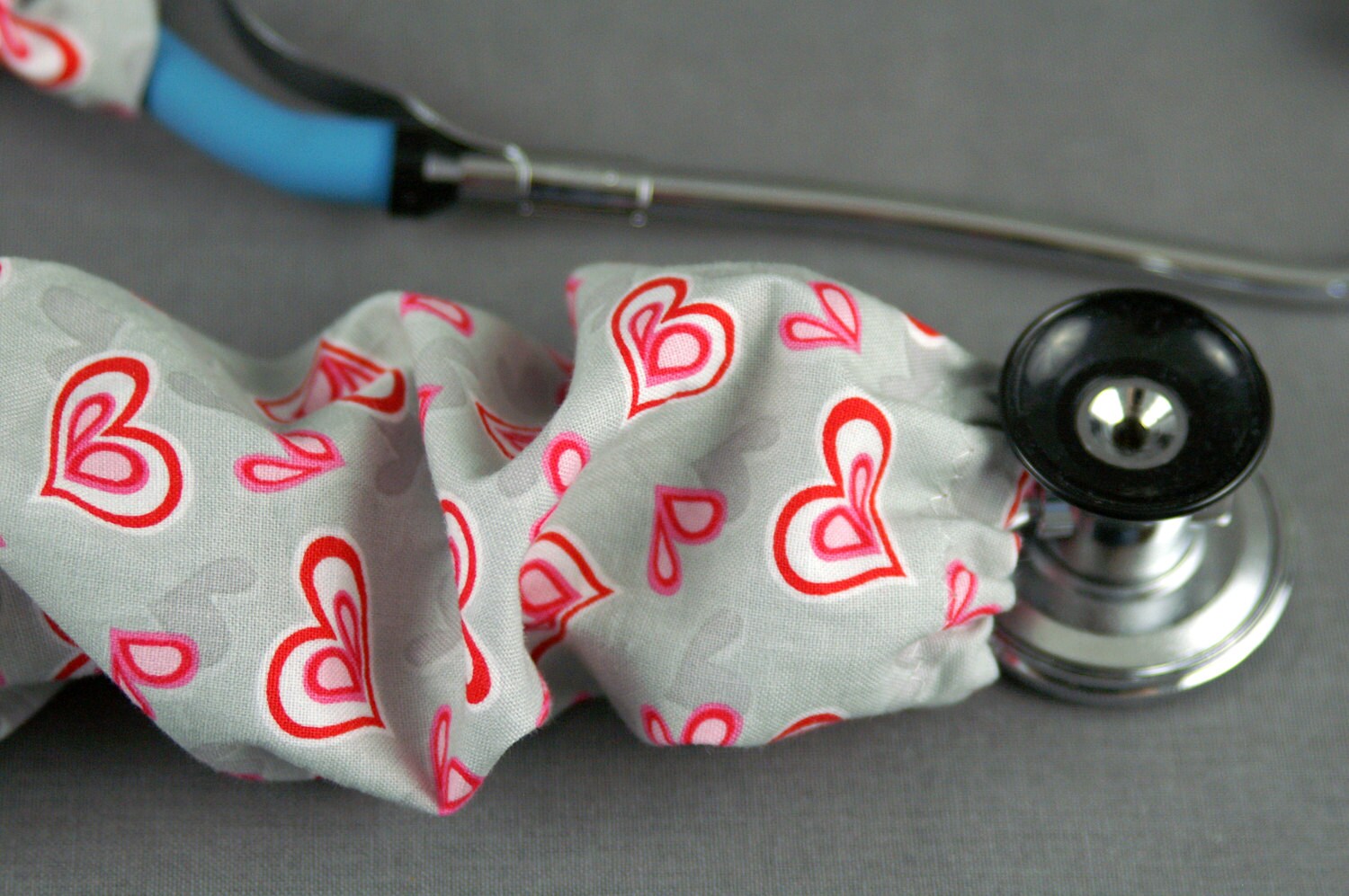 Valentines Holiday Stethoscope cover | Heart Fabric Stethoscope Cord cover | Handmade Nurse Doctor Gift | Stethoscope Accessories |