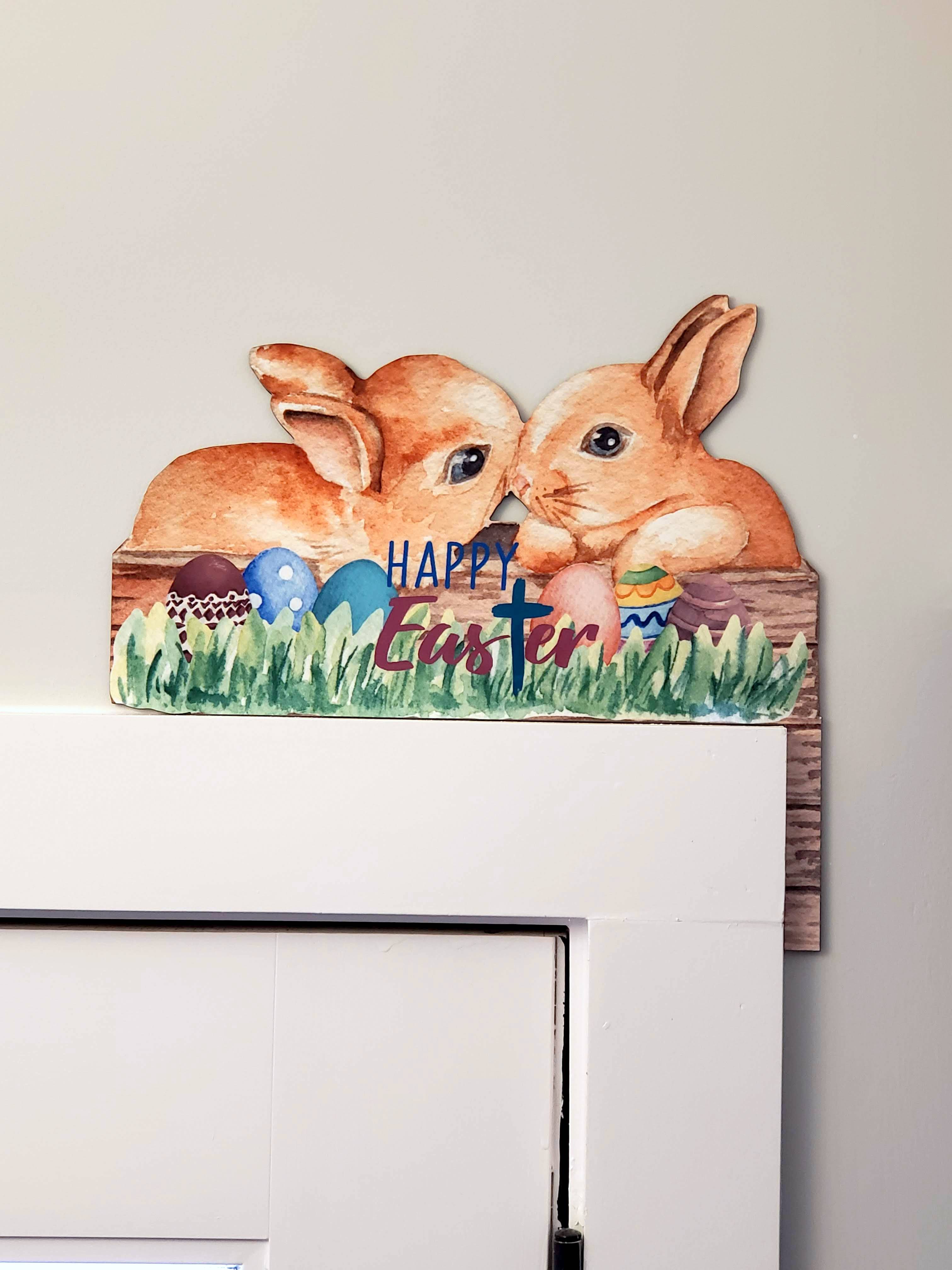 Door & Window Trim  - Happy Easter Bunnies Sign