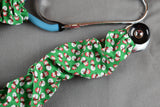 Stethoscope Cover- Christmas Snowman (Green Background)