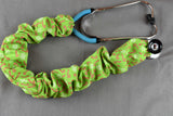 Stethoscope Cover- Holiday Candy Canes (Green Background)