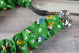 Stethoscope Cover Christmas Holiday - Joyful Snowman (Green Background)
