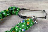 Stethoscope Cover Christmas Holiday - Joyful Snowman (Green Background)
