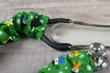 Stethoscope Cover Christmas Holiday - Joyful Snowman (Green Background)