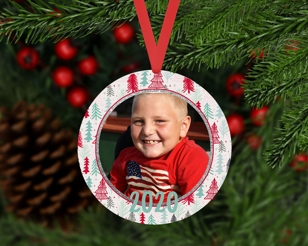 Christmas Ornament - Personalized Christmas Trees Round