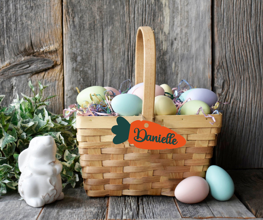 Easter Basket Tag - Personalized Carrot Print