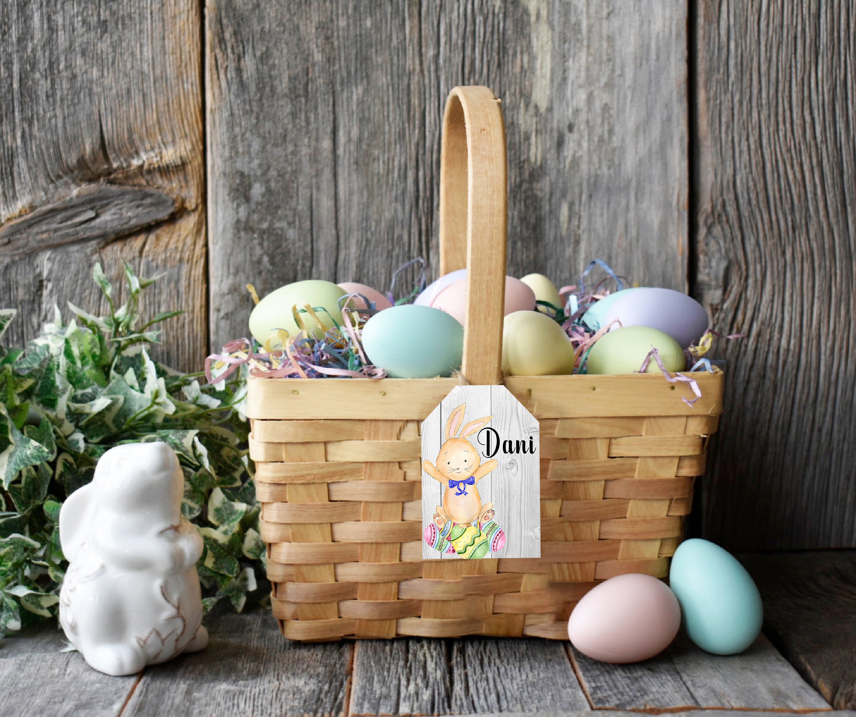 Easter Basket Tag - Personalized Easter Bunny Gift Tag
