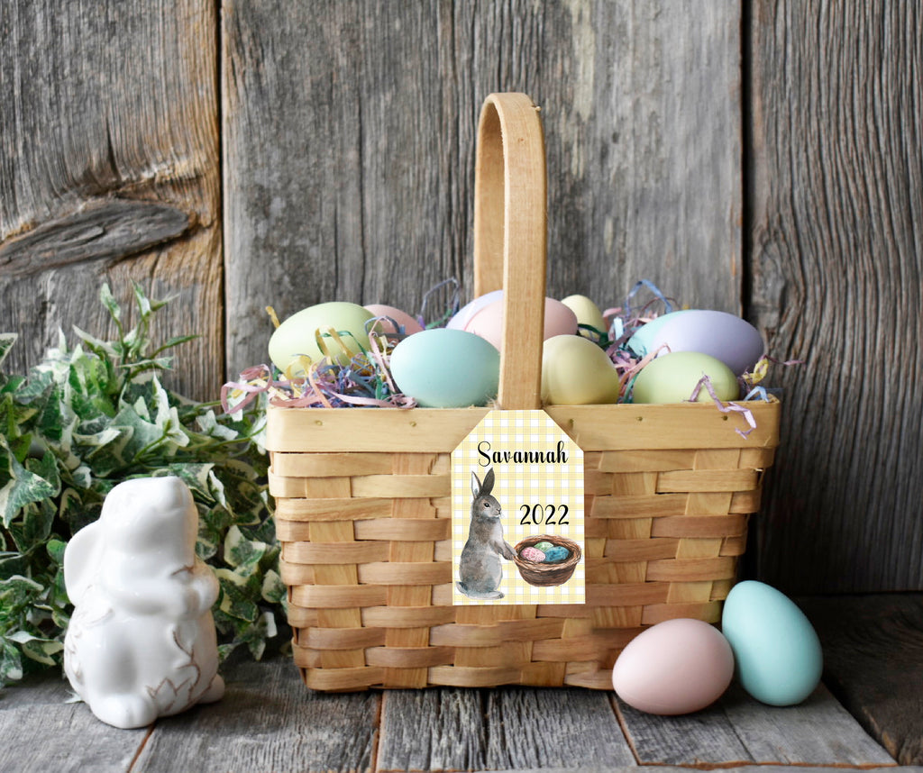 Easter Basket Tag - Personalized Easter Rabbit Gift Tag