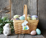 Easter Basket Tag - Personalized Blue Gingham Bunny