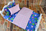 18 inch Doll Bedding - Flamingo Themed  Mattress Included  Perfect Gift for Girls and Pet Owners