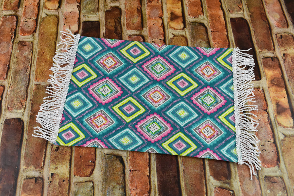 Handmade Dollhouse Rug - 9 x 6 Miniature Rug for 18 in Doll - Decor for 12 in Dollhouse - 18 inch Dollhouse Accessory