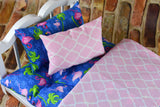 18 inch Doll Bedding - Flamingo Themed  Mattress Included  Perfect Gift for Girls and Pet Owners