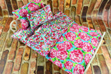 18 to 20 inch Doll Bedding Set  Baby Doll Blanket  Pillow  Pink Roses  Gift for Girls