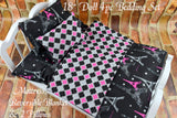 18 20 Inch Doll Bedding Set - Pink Paris Theme - Perfect for Baby Dolls - Ideal Gift for Girls