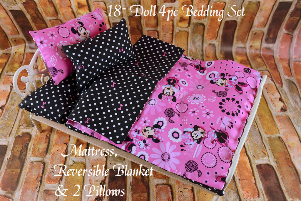 Pink Doll Bedding | Baby Doll Bedding | Doll Bedding | Doll Bedding Mattress | 18" Doll Bedding | 18 20 Doll Bedding | Pink Bedding