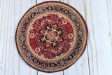 Round Dollhouse Rug - Miniature Oriental Chic  Modern Doll Accessories