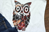 Womens Owl Tattoo Raglan Shirt  Trendy Plus Size Ladies Top  Mom Gift