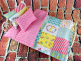 Doll Bedding and Mattress Set for 18 in and 20 in Baby Dolls in Pink