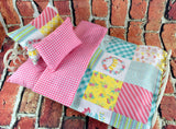Doll Bedding and Mattress Set for 18 in and 20 in Baby Dolls in Pink