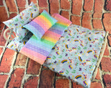 Unicorn Doll Bedding Set for 18-20 Inch Dolls  Rainbow  Baby Doll Mattress  Adorable and Colorful Design