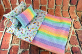 Unicorn Doll Bedding Set for 18-20 Inch Dolls  Rainbow  Baby Doll Mattress  Adorable and Colorful Design
