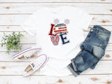 Women's 4th of July Camper Love Shirt  - Great Patriotic Gift for Mom - Tee shirt is perfect for the July 4th weekend celebrations
