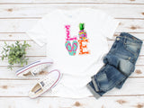 Ladies summer pineapple LOVE shirt - Plus Sizes available  - Great Summer Cotton Tee