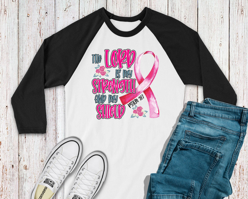 October Pink Breast Cancer Awareness Raglan Shirt for Women - Plus Size Cute Design