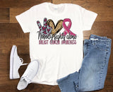 Breast Cancer Awareness Top  Pink Womens Shirt  Plus Size Raglan Tee  Cancer Support Gift