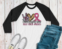 Breast Cancer Awareness Top  Pink Womens Shirt  Plus Size Raglan Tee  Cancer Support Gift