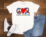 Autism Awareness Raglan Puzzle Print Plus Size Ladies Shirt Perfect for Moms