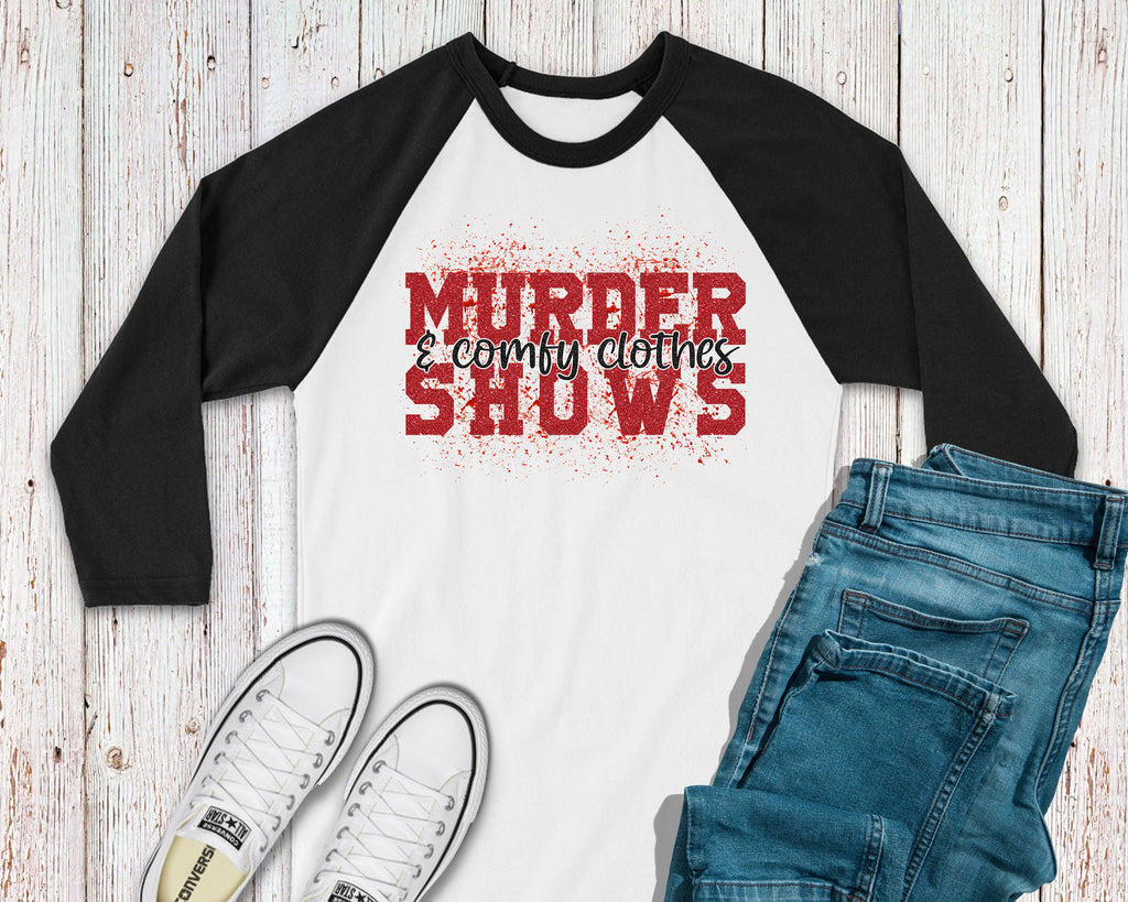 Womens Murder Show T-Shirt  Trendy Crime Top  Plus Size  Funny Tee