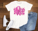 Breast Cancer Awareness Raglan T-Shirt  Plus Size  Pink Ribbon Gift for Her  Mom Tee