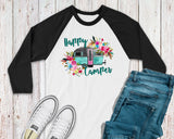 Happy Camper T-Shirt for Women - Camping and RV Apparel Gifts for Mom