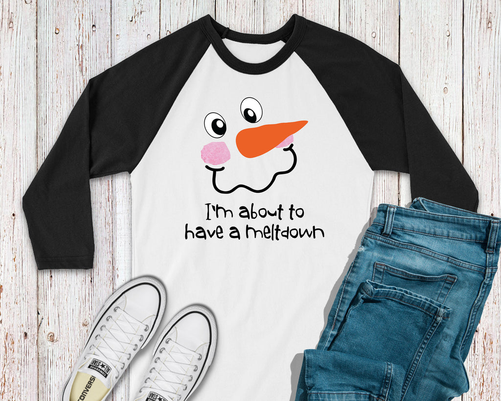 Womens Snowman Winter Humor Plus Size Custom Shirt - Meltdown Funny Ladies Tee