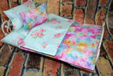 18 in Doll Bedding Set - Teal Pet Bed Blanket and Mattress - Perfect Gifts for Girls