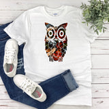 Womens Owl Tattoo Raglan Shirt  Trendy Plus Size Ladies Top  Mom Gift