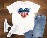 Patriotic America T-Shirt  July 4th Independence Day Shirt for Women Plus Size  Ladies Holiday Tee