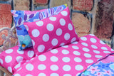 18 Doll Bedding Set - Pink Mattress Blanket and Pillow - Ideal for Baby Dolls Great Gift for Girls and Pet Dogs