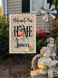 Personalized Welcome Fall Garden Flag  Custom Family Name Pumpkin Design  12x18 Inches