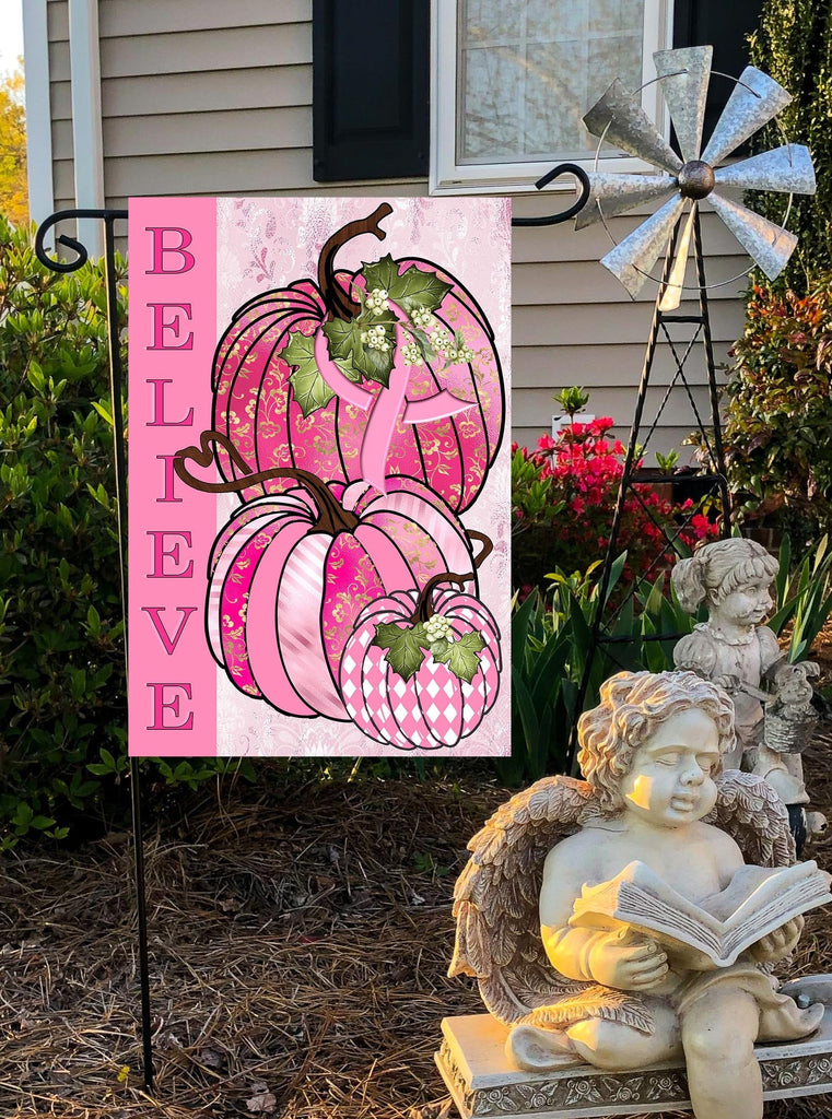 Breast Cancer  Believe in Pink  12x18 Welcome Garden Flag