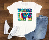 Teacher Life Tie Dye Plus Size Shirt  Teacher Appreciation Gift for Ladies  Teacher Shirt