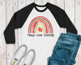 Rainbow Love Teach Inspire Teacher Shirt - Plus Size Appreciation Gift for Women